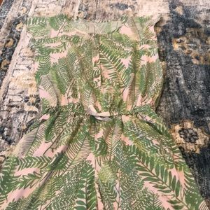 Cute tan and green girls jumpsuit